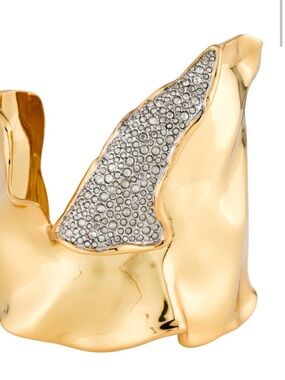 Alexis Bittar Solanales Gold Crystal Folded Cuff bracelet